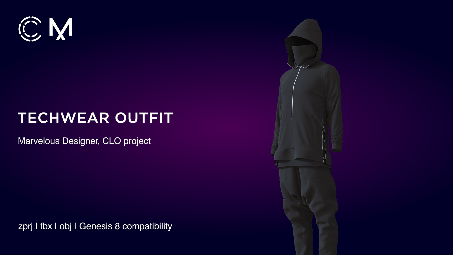 Techwear Outfit | Marvelous Designer | CLO3D project