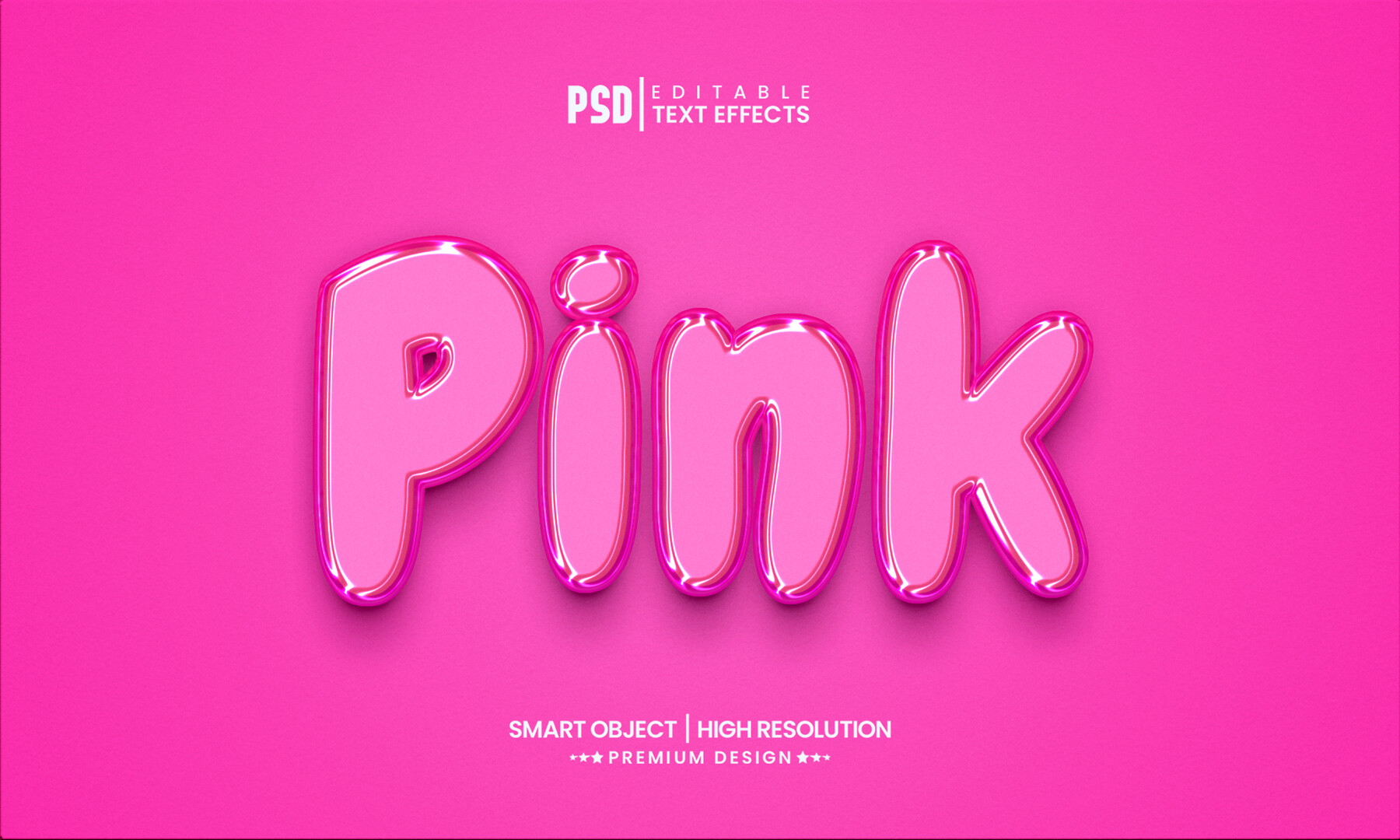 ArtStation   3D Pink PSD Fully Editable Text Effect Layer Style PSD