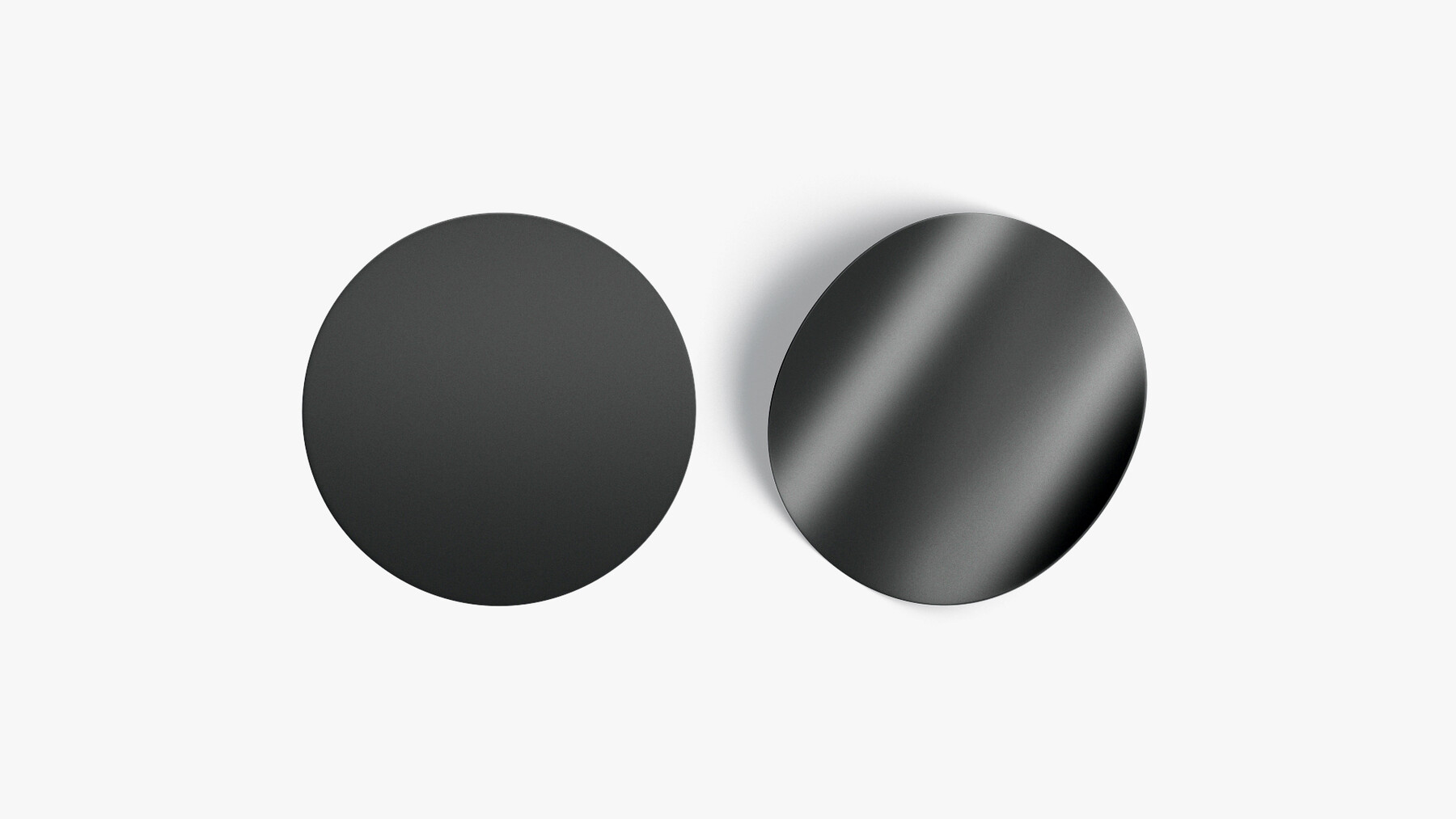 ArtStation - Two Black Round Stickers - smooth and curled corners glued ...