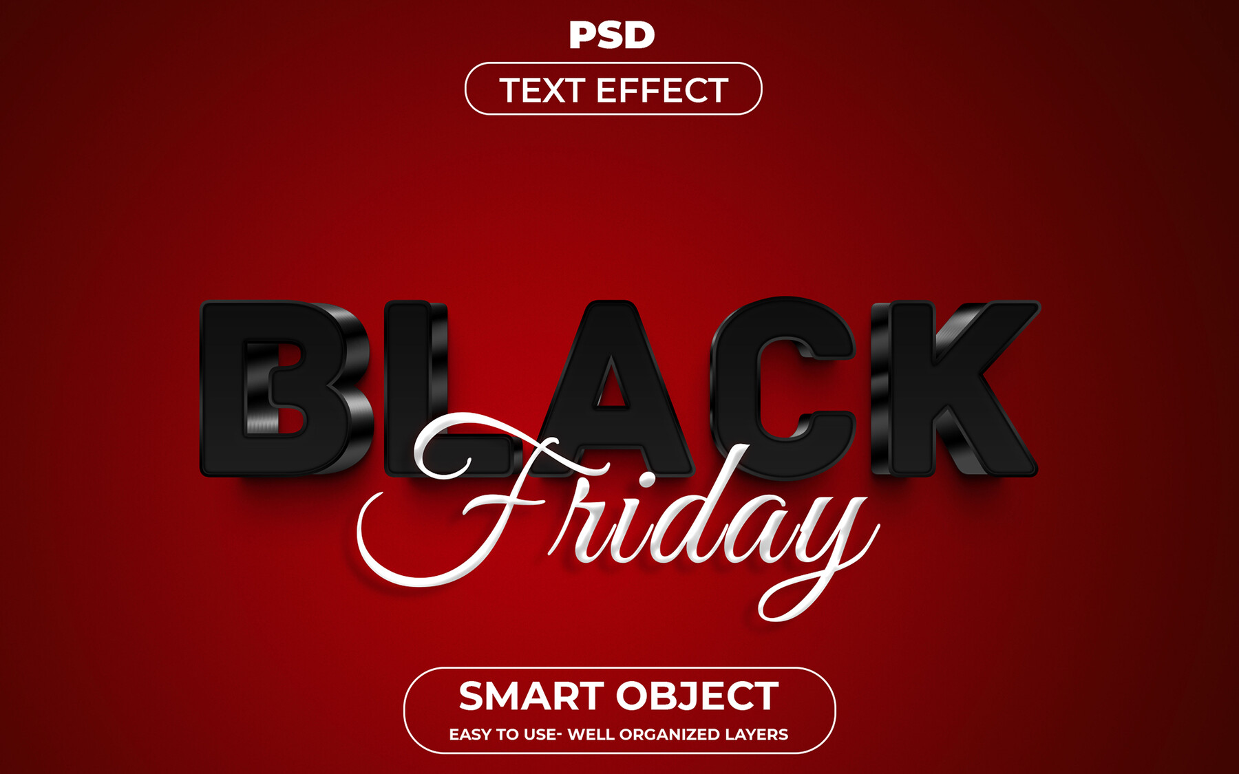 Artstation Black Friday Red Psd Fully Editable Text Effect Layer