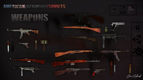 15 Weapons II. war  / AMERICAN/ GERMANY/ SOVIETS