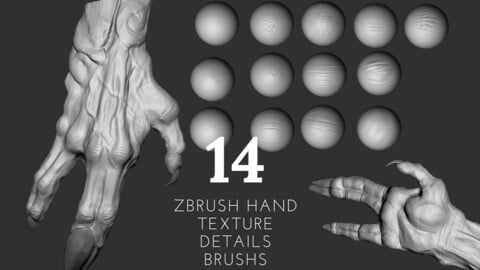 Hand Texture Details Brushs - Zbrush