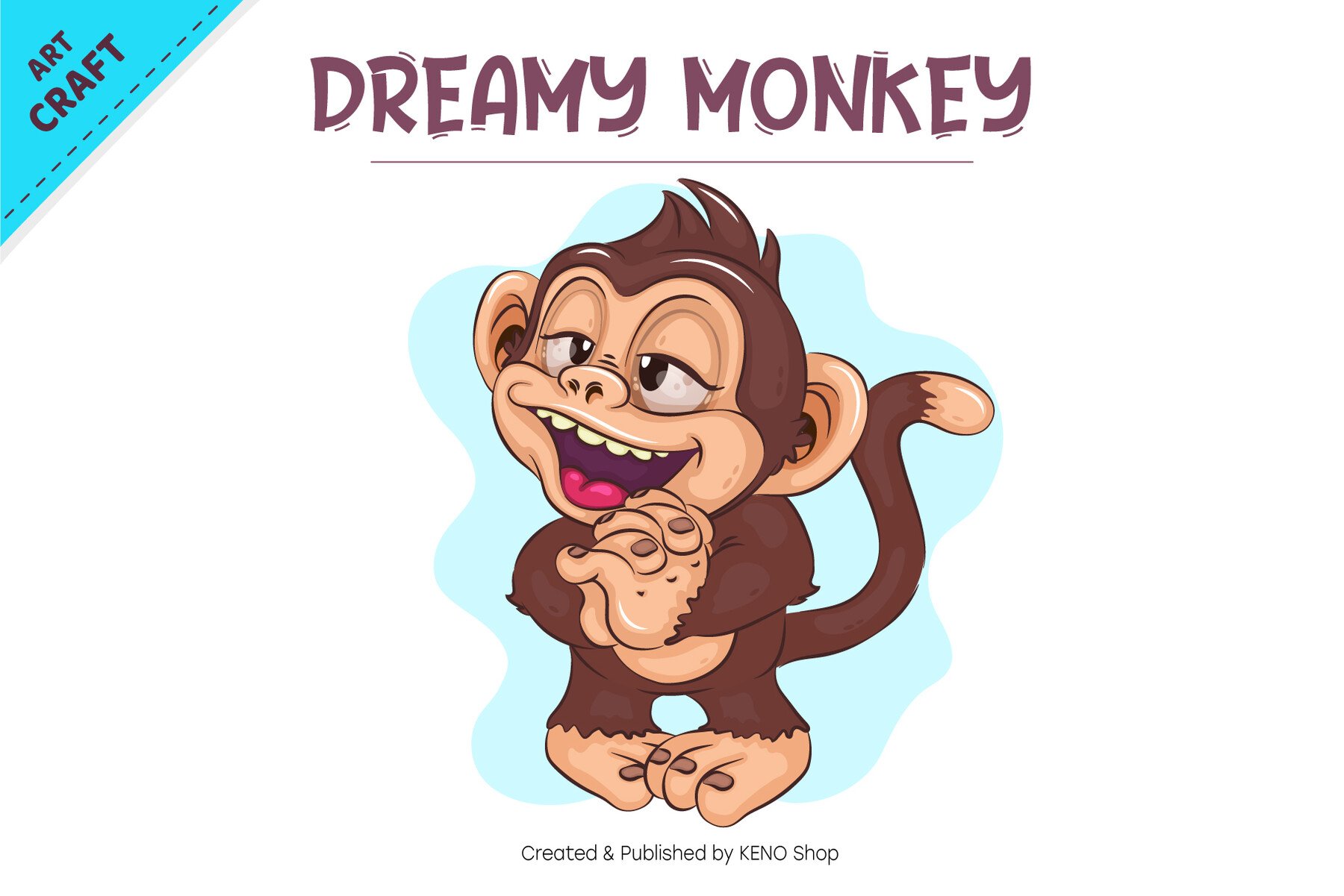 ArtStation - Dreamy Cartoon Monkey. Crafting, Sublimation. | Artworks