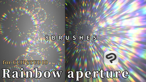 8 Rainbow aperture Brushes for ClipStudioPaint/11 PNG images
