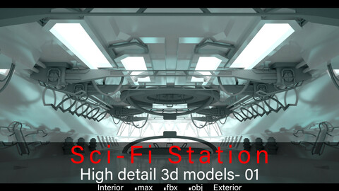 Sci-fi Station 01- High detail 3d models