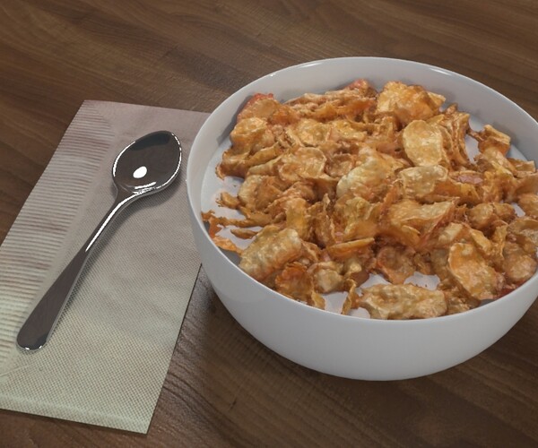 ArtStation Cereals Flakes Bowl Game Assets