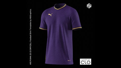 PUMA 22-23 DRYCELL Football Shirt for CLO3D & Marvelous Designer