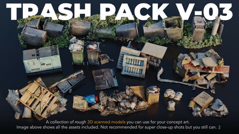 Trash Pack V-03 - 3D scanned Kitbash assets
