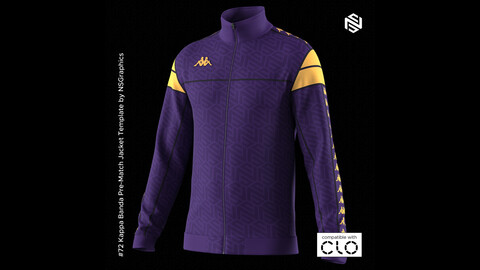 Kappa Banda Pre-Match Jacket for CLO3D & Marvelous Designer