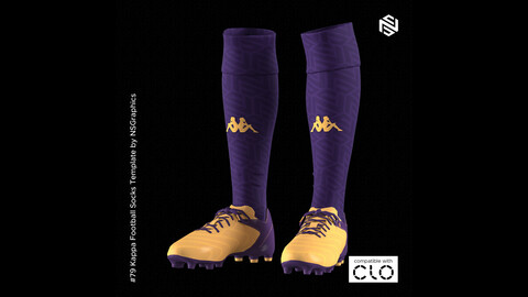 Kappa Football Socks for CLO3D & Marvelous Designer