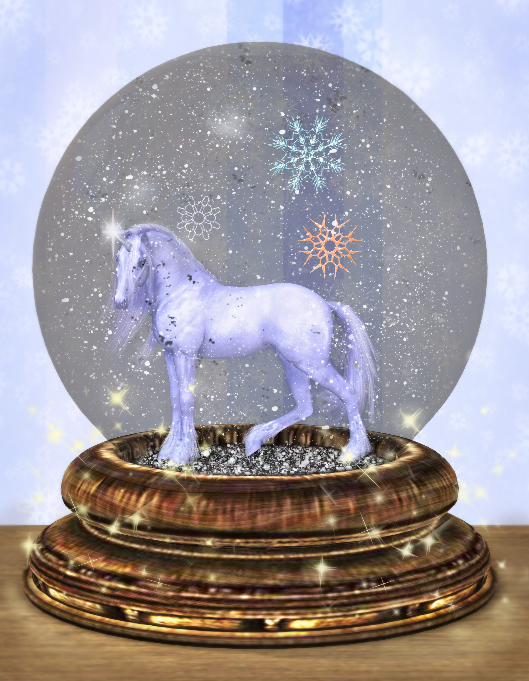 ArtStation Snow Globe Unicorn Artworks