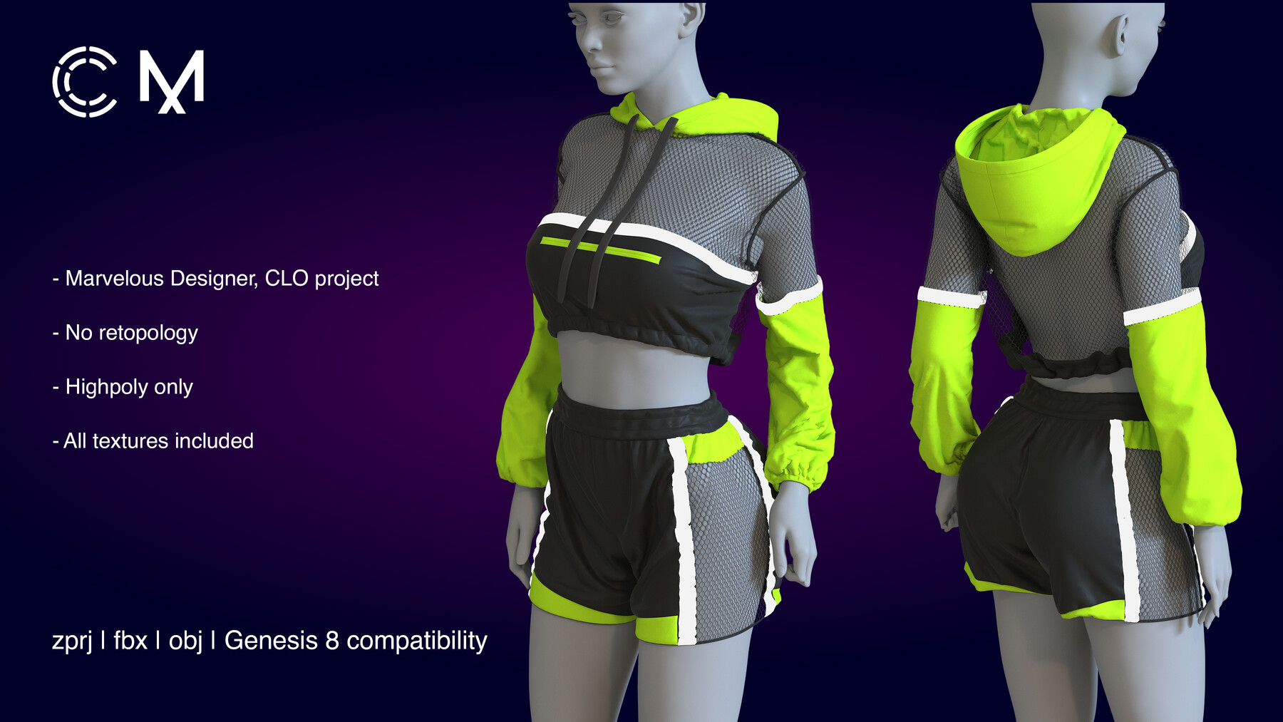 ArtStation - Female Sportswear | Marvelous Designer | CLO3D project ...