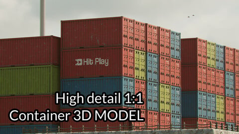 High Detail 1:1 Shipping Cointainer 3D Model