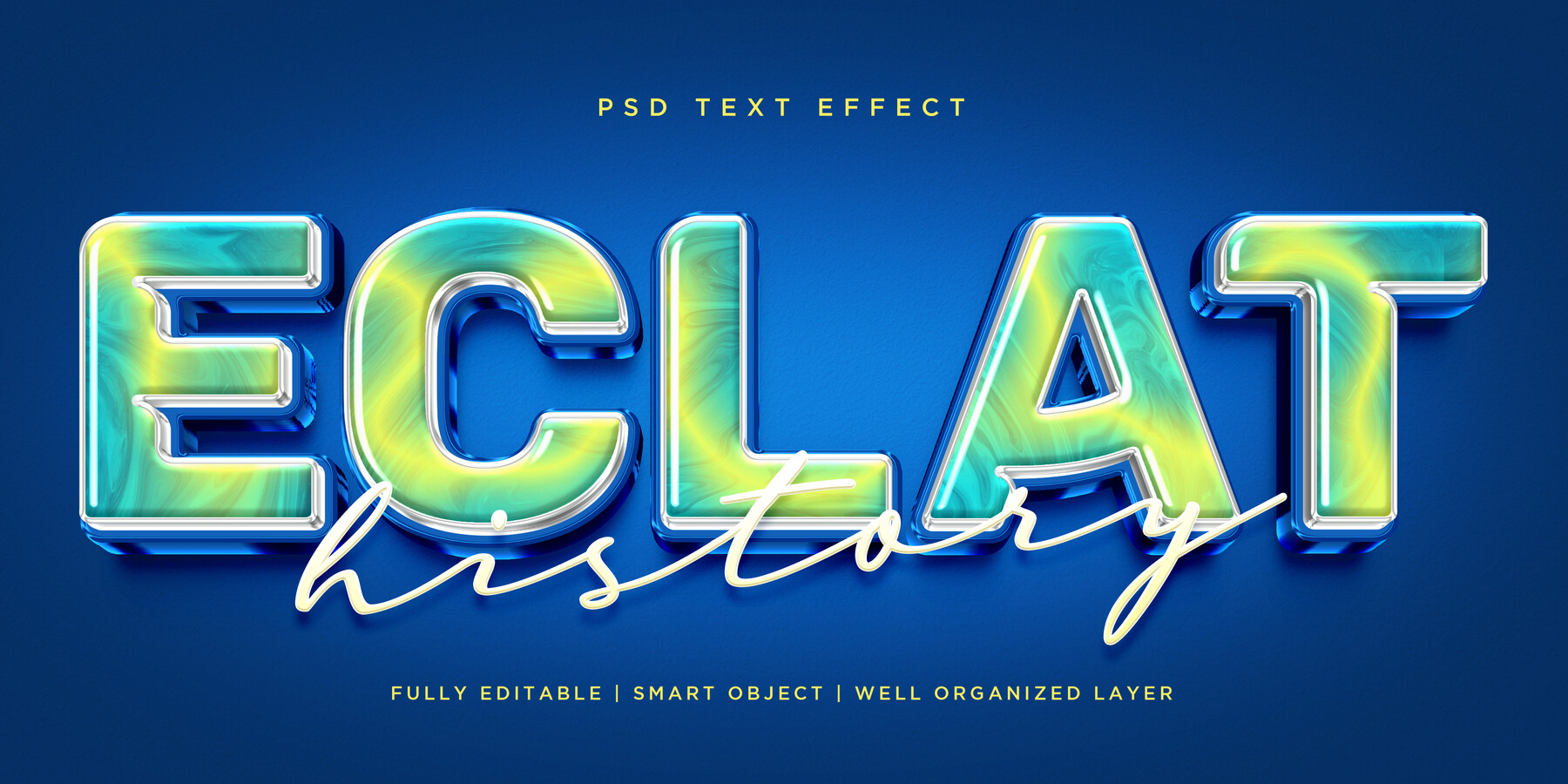 ArtStation - 3D Eclat PSD fully editable text effect. Layer style PSD ...