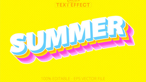 Cartoon text effect, editable summer text style