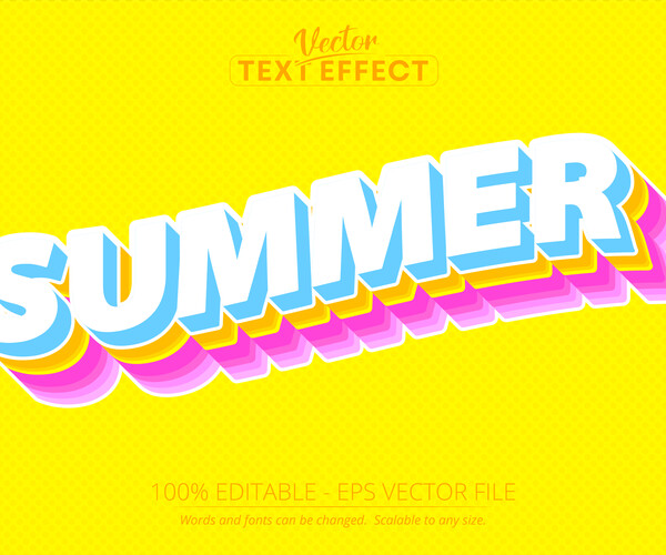 ArtStation - Cartoon text effect, editable summer text style | Artworks