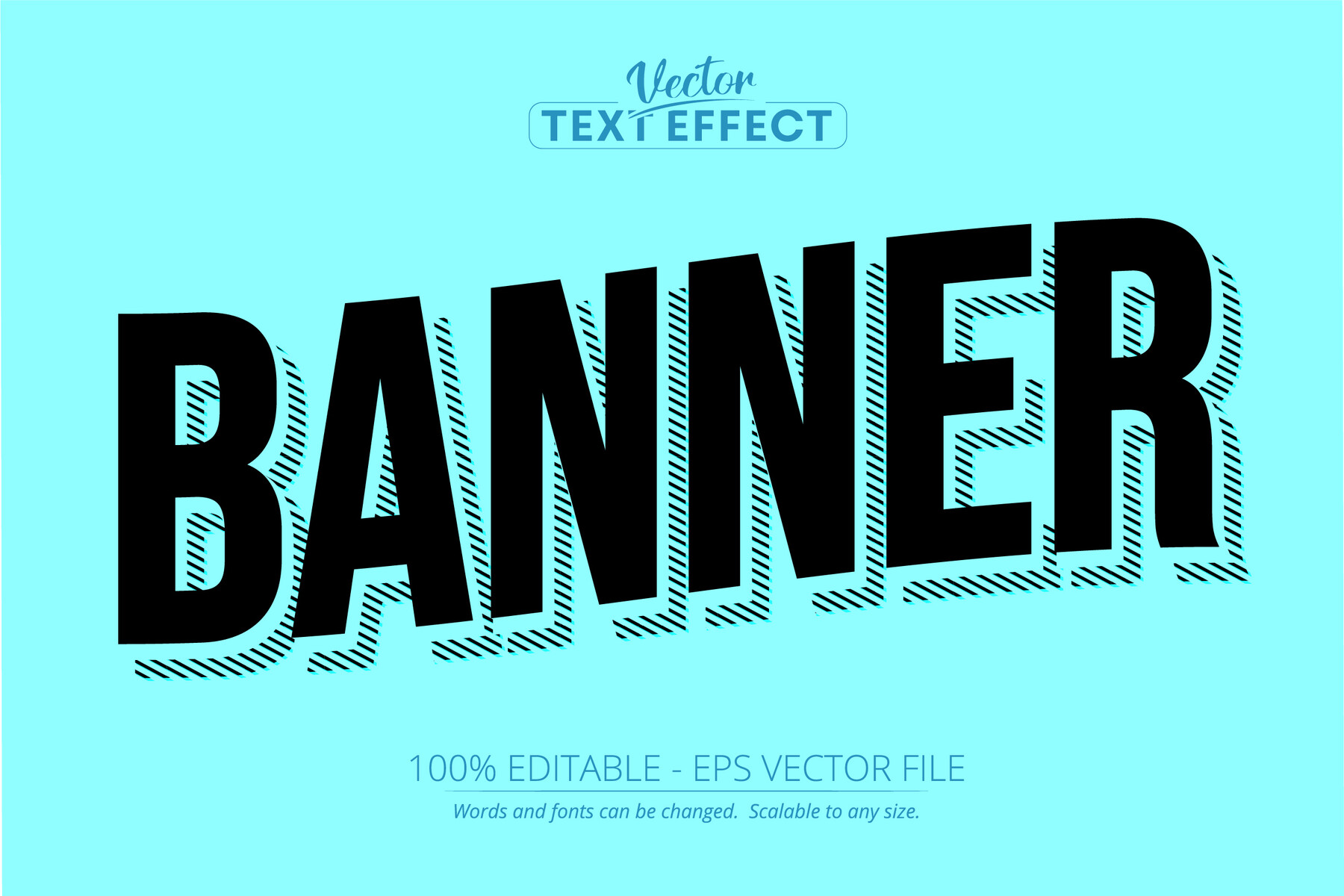 ArtStation Banner text effect, editable minimalistic text style