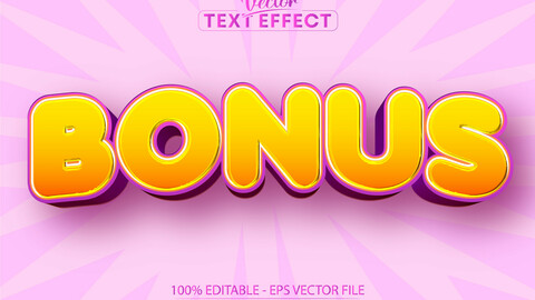 Cartoon text effect, editable bonus text style