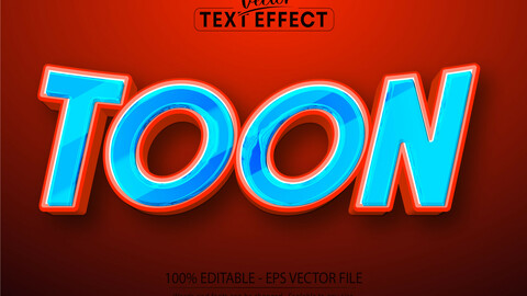 Cartoon text effect, editable toon text style