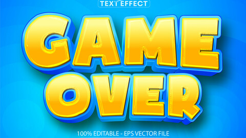 Cartoon text effect, editable game over text style