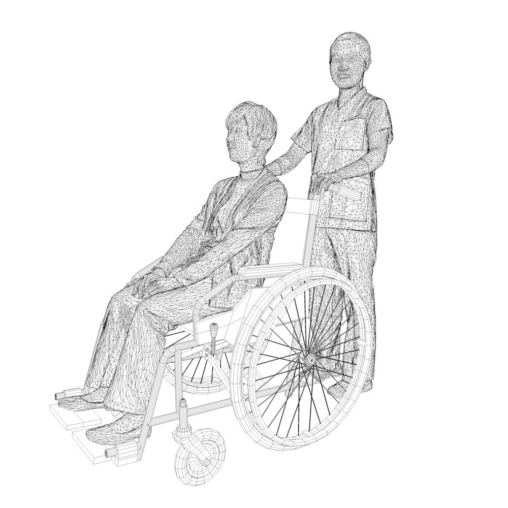 ArtStation Nursing care set person and wheelchair Resources