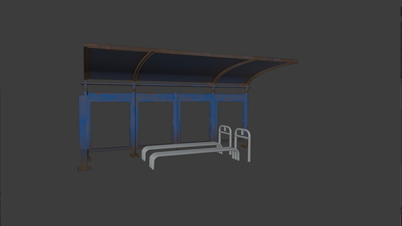 ArtStation - BUS STAND GAME READY 3D MODEL | Game Assets