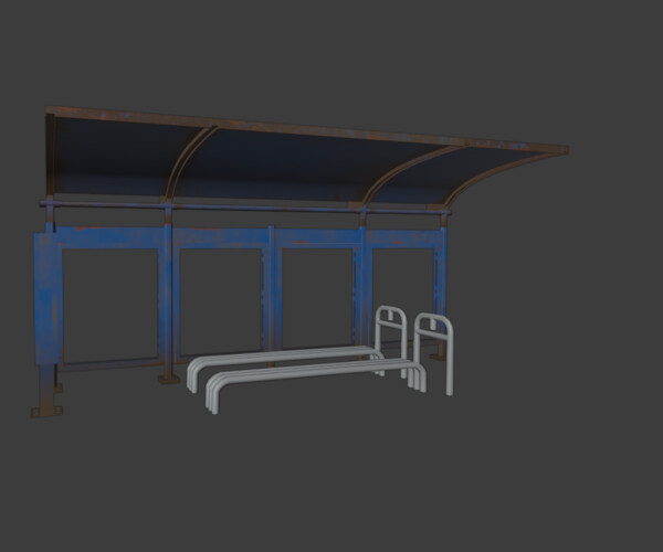 ArtStation - BUS STAND GAME READY 3D MODEL | Game Assets