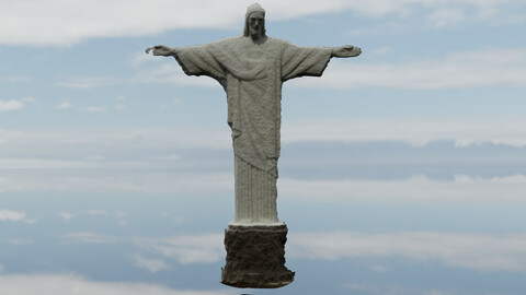 CHRIST THE REDEEMER STATUE GAME READY 3D MODEL