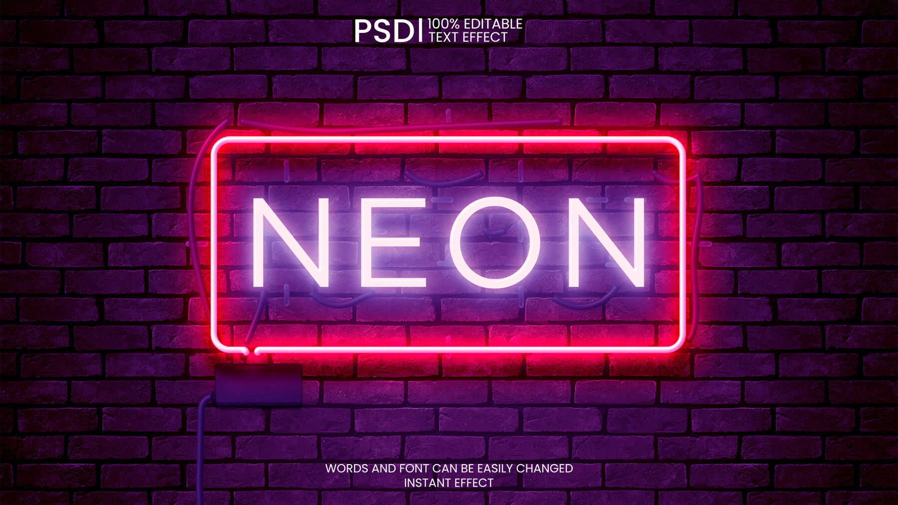 ArtStation - Neon PSD fully editable text effect. Layer style PSD ...