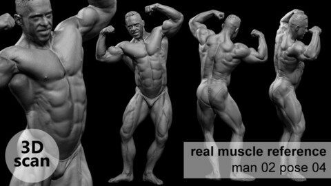 3D scan real muscleanatomy Man02 pose 04