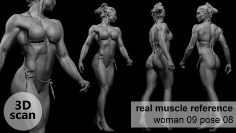 3D scan real muscleanatomy Woman09 pose 08