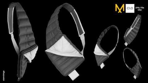 Future Fashion Crossbody Puffer Bag  #004 - Clo3D / Marvelous Designer + OBJ / DIGITAL FASHION / HYPEBEAST / STREET WEAR