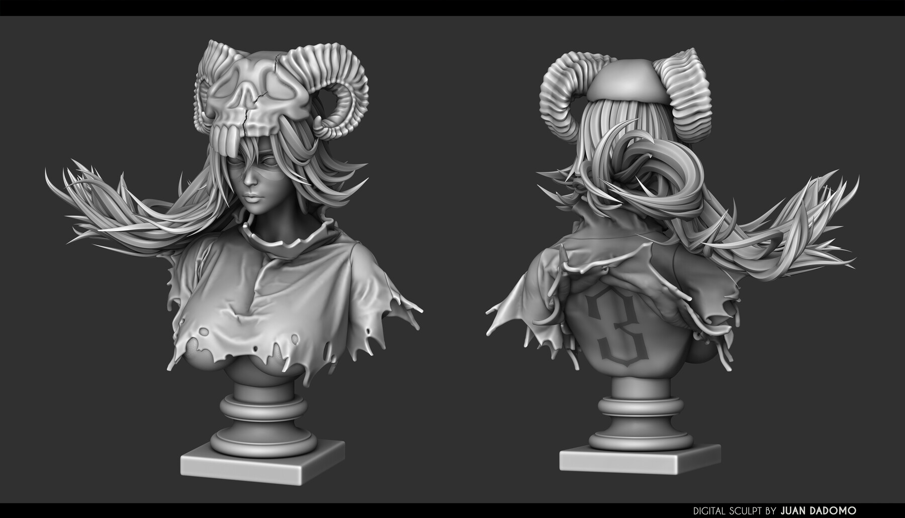 ArtStation - Nelliel bust - Classic + Nude - 3d STL model ready to
