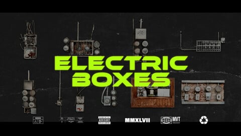 Electric Boxes Kitbash Kit - Photoscanned City Assets