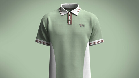 Men's Polo Shirt-Tripping Collar