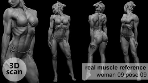 3D scan real muscleanatomy Woman09 pose 09