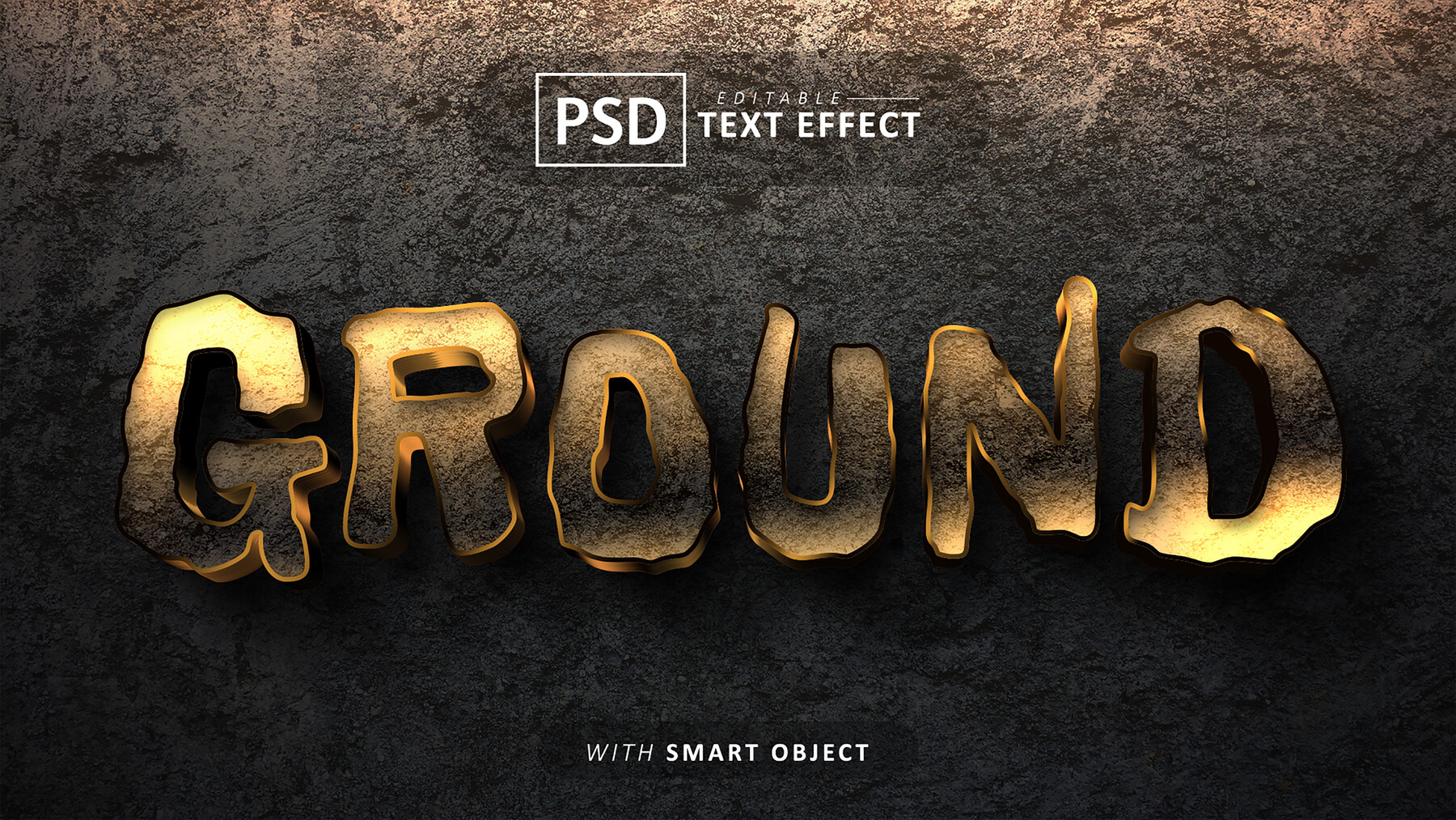 ArtStation - 3D Ground PSD fully editable text effect. Layer style PSD ...