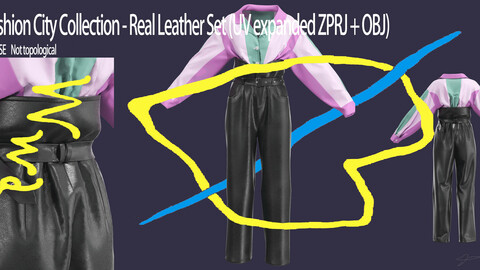 Fashion City Collection - Real Leather Set (UV expanded ZPRJ + OBJ)