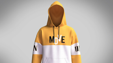 Hoodie Move on Color Block