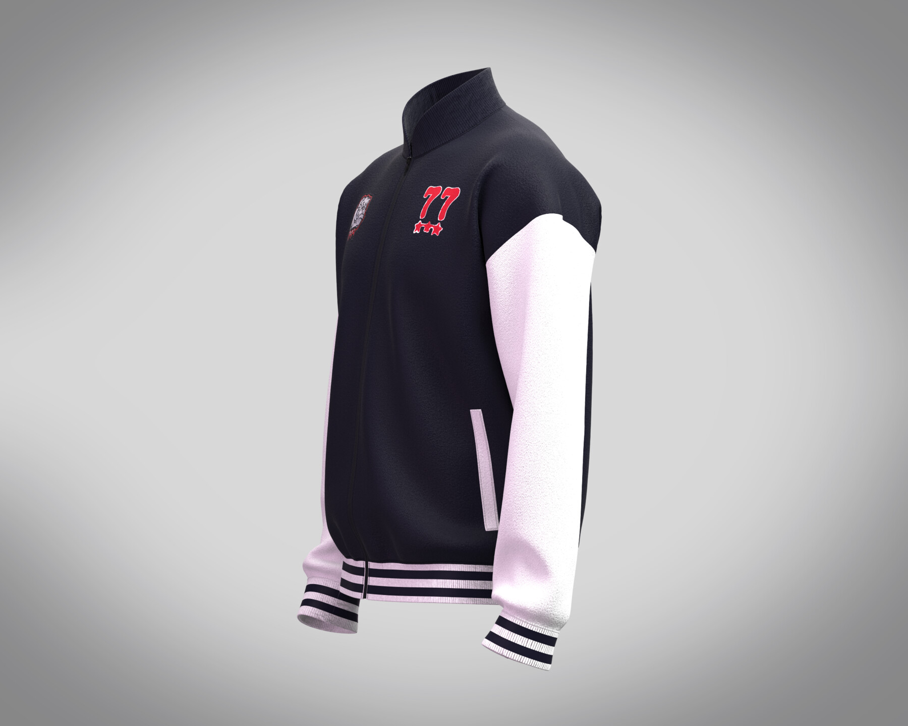 ArtStation - Jacket Monochrome Letterman | Resources