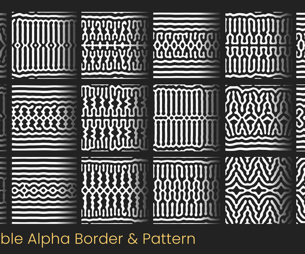 ArtStation - 150 Tileable Alpha Border And Pattern | Brushes