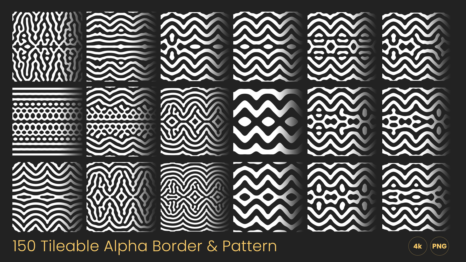 ArtStation - 150 Tileable Alpha Border And Pattern | Brushes