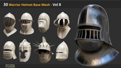 30 Warrior Helmet Base Mesh - Vol 8