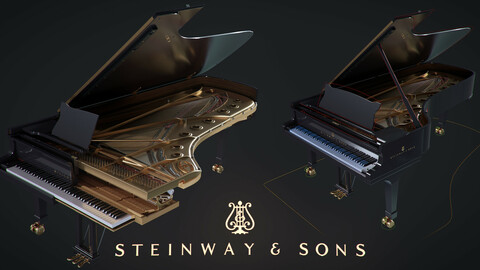 Rigged Steinways & Sons Grand Piano