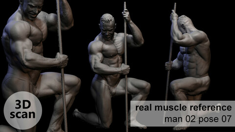 3D scan real muscleanatomy Man02 pose 07