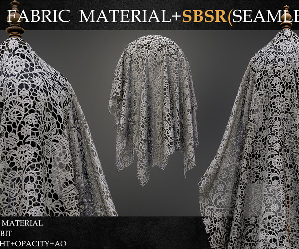 40 Lace Fabric Trim Texture + SBSR - VOL 04