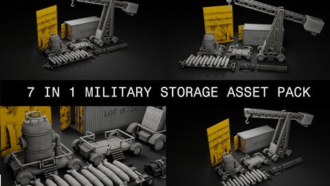 7 IN 1 MILITARY ASSET STORAGE GAME READY 3D MODEL