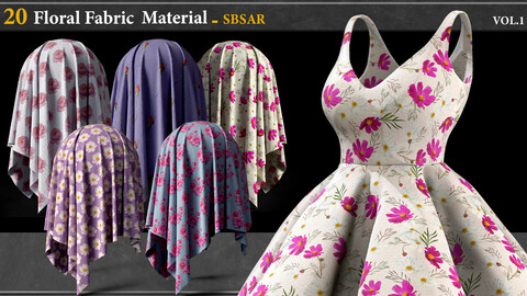 20 Floral Fabric Material_SBSAR vol.1
