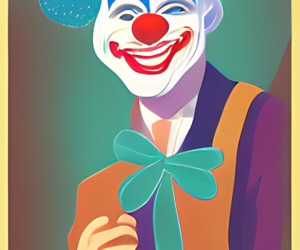 ArtStation Mask Clown digital illustration 1K image pack Artworks