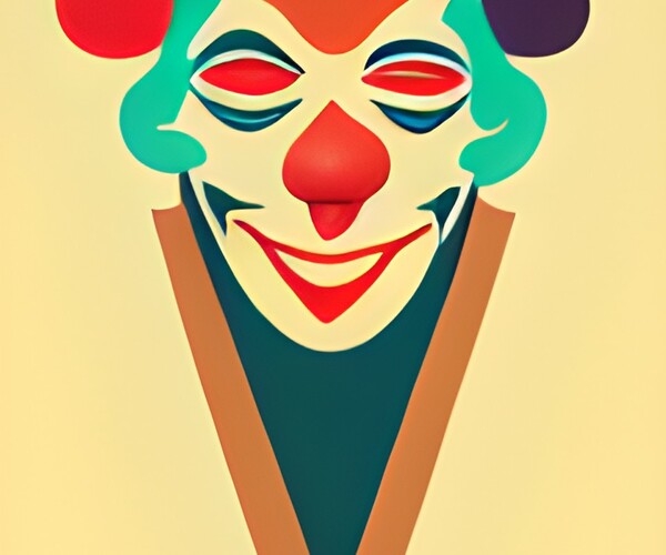 ArtStation - Mask Clown digital illustration 1K image pack | Artworks